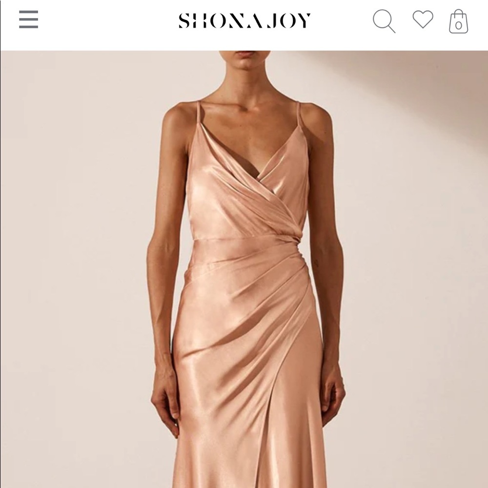 Designer: Shona Joy, Color: Dessert Rose, Style: LA LUNE CROSS DRAPED MAXI DRESS